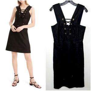 NWT J. CREW Linen Lace Up Sheath A-Line Dress Sz 4 TALL‎